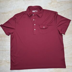 USED XL Roundtree & Yorke Performance Coolcore Short Sleeve Polo Shirt Maroon